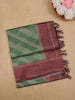 Green Striped Design Tissue Silk Saree - Diadem