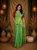Green Stripes And Floral Woven Pure Kanchipuram Silk Saree