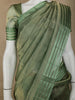 Green Stripes Designed Organza Designer Saree