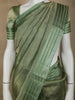Green Stripes Designed Organza Designer Saree