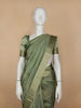 Green Stripes Designed Organza Designer Saree