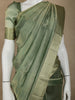 Green Stripes Designed Organza Designer Saree