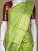 Green Stripes Woven Pure Kanchipuram Silk Saree - Diadem
