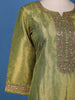 Green loral Design Sequins Banarasi Silk Salwar Suit - Diadem