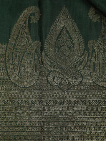 Green paisley Woven Pure Kanchipuram Silk Saree - Diadem