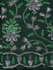 Green And Grey Ikat Design Art Silk Saree with Contrast Dark Green Embroidered Blouse