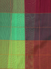 Green and Maroon Checked Design Cotton Saree with Contrast Border