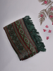 Green and Red Geometric Printed Design Chiffon Saree with Stone Embellished Border