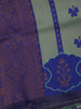 Green and Royal Blue Woven Art Silk Saree with Geometric Zari Border