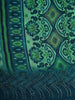 Green and Teal Floral Printed Chiffon Saree with Stone Embellished Border