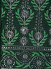 Green And Teal Ikat Design Art Silk Saree With Contrast Embroidered Blouse