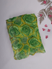 Green and Yellow Floral Printed Design Chiffon Saree