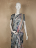 Grey Abstract Printed Design Semi Tussar Fancy Saree