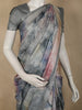 Grey Abstract Printed Design Semi Tussar Fancy Saree