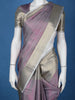 Grey And Purple Floral Woven Semi Tussar Saree