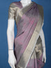 Grey And Purple Floral Woven Semi Tussar Saree