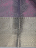 Grey And Purple Floral Woven Semi Tussar Saree