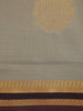 Grey Butta Woven Tissue Saree with Contrast Maroon Zari Border
