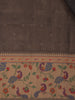 Gray Buttas Woven Tissue Saree With Peacock Border