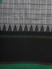 Grey Checked Design Cotton Saree with Black Temple Border