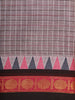 Grey Checked Woven Design Cotton Saree with Black Zari Woven Border