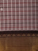 Grey Checks Design Cotton Saree With Zari Border