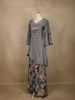 Grey Embellished Design Crepe Palazzo Salwar Suit