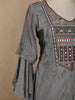 Grey Embellished Design Crepe Palazzo Salwar Suit