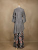 Grey Embellished Design Crepe Palazzo Salwar Suit