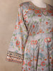 Grey Floral Design Cotton Palazzo Suit