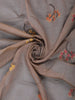 Grey Floral Design Pure Cotton Saree