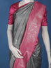 Grey Floral Design Semi Tussar Silk Saree