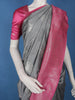 Grey Floral Design Semi Tussar Silk Saree