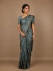 Grey Floral Designed Semi Tussar Saree
