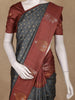 Grey Floral Designed Semi Tussar Saree With Contrast Border