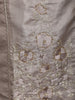 Grey Floral Embroidered Design Tissue Cotton Straight Cut Salwar Suit