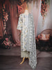 Grey Floral Printed Cotton Salwar Suit with Printed Dupatta