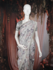 Grey Floral Printed Design Tussar Saree with Embroidered Lace Border