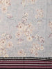 Grey Floral Printed Kota Cotton Saree with Contrast Woven Border