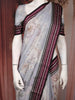 Grey Floral Printed Kota Cotton Saree with Contrast Woven Border