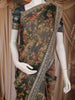 Grey Floral Printed Tissue Organza Saree with Embroidered Border