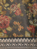 Grey Floral Printed Tissue Organza Saree with Embroidered Border