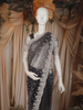 Grey Floral Sequins  and beads Embroidered Design Net Designer Saree