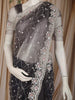 Grey Floral Sequins  and beads Embroidered Design Net Designer Saree