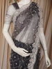 Grey Floral Sequins  and beads Embroidered Design Net Designer Saree