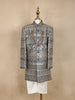 Grey Heavy Sequin Embroidered Kids Sherwani with Stonework Detailing