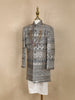 Grey Heavy Sequin Embroidered Kids Sherwani with Stonework Detailing