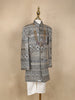 Grey Heavy Sequin Embroidered Kids Sherwani with Stonework Detailing