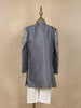 Grey Heavy Sequin Embroidered Kids Sherwani with Stonework Detailing