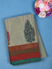 Grey Motif Design Pure Cotton Saree